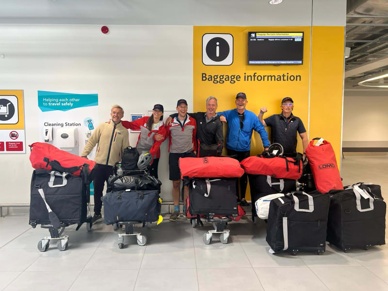 Photo shows 40tudes Muckle Flugga team depart Aberdeen for the Shetland Isleshetland